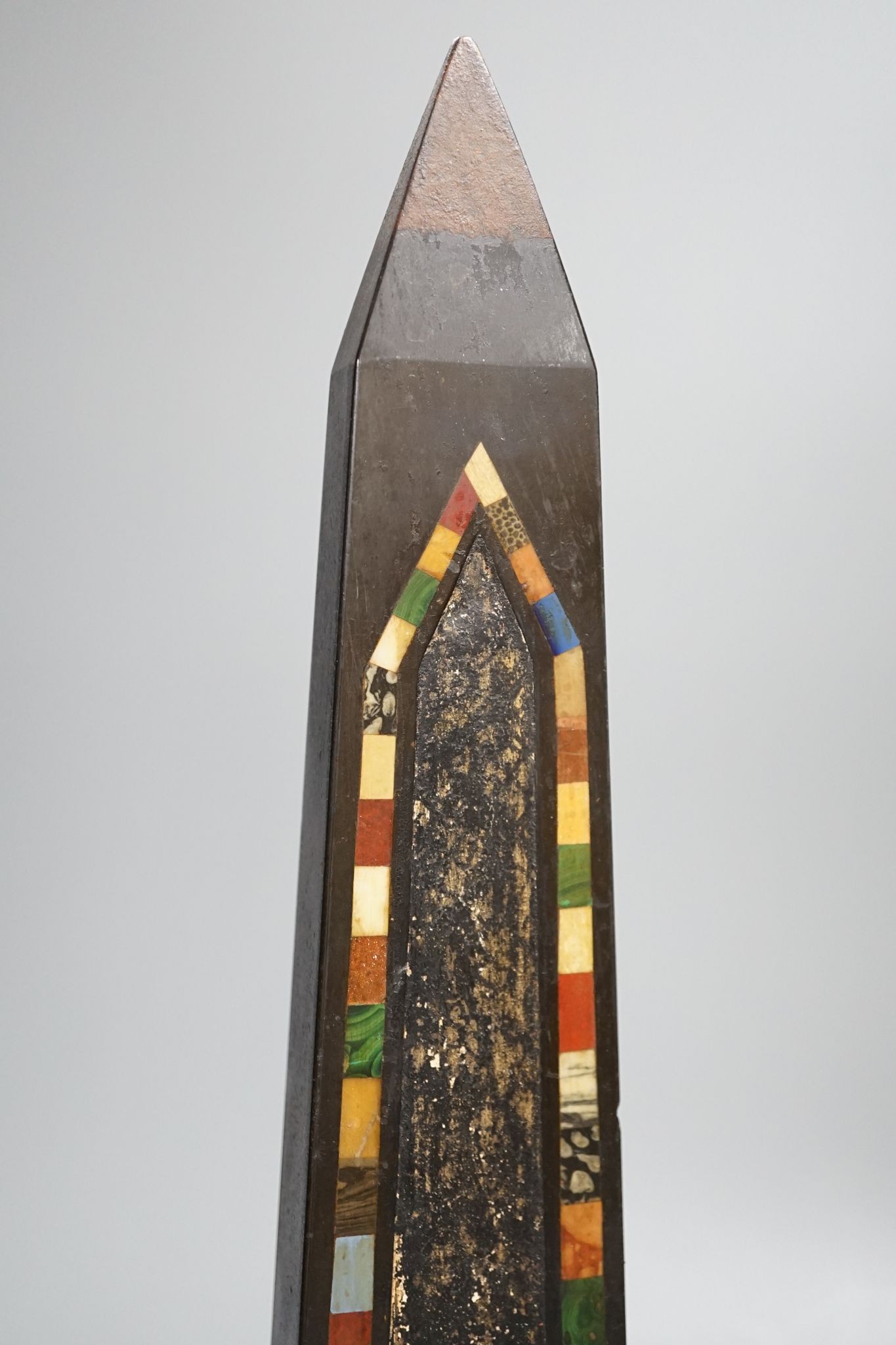 A pietra dura obelisk (a.f.) 40cm